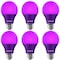 Luxrite A19 LED Light Bulbs 8W (60W Equivalent) Purple Colored Bulbs Non-Dimmable E26 Base 6-Pack LR21494-6PK - alternate 1
